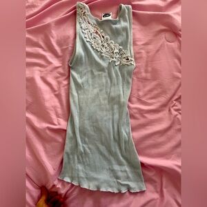 Y2K light blue tank top
